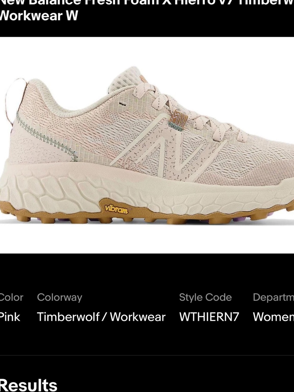 New Balance Fresh Foam X Hierro V7 Wthiern7 Off White Timberwolf Size 10 woman’s